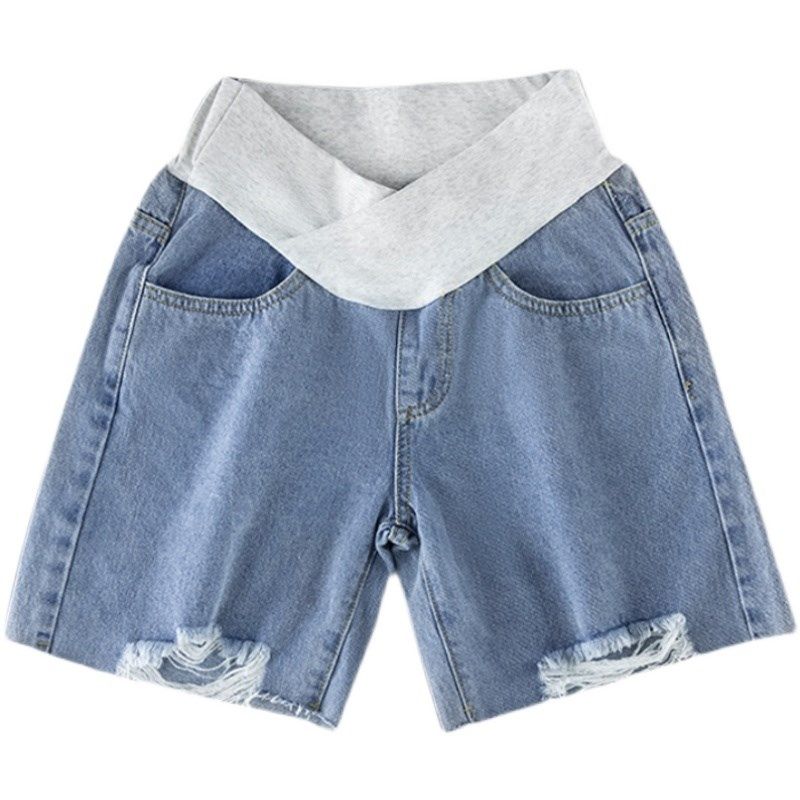 孕妇牛仔短裤女外穿夏季薄款宽松低腰破洞五分中裤子打底裤夏装潮,孕妇装/孕产妇用品/营养,孕妇打底裤,淘宝优惠券,粉丝福利购,淘宝优惠卷