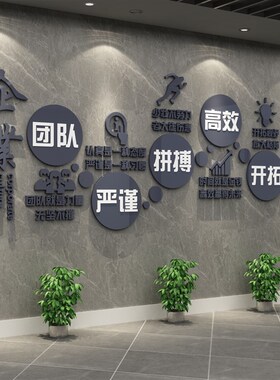 企业文化办公室墙面装饰团队励志标语贴纸公司会议室背景楼梯布置