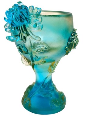 琉璃杯子工艺品梅兰竹菊兰花盏创意水晶玻璃玄关柜酒柜装饰品摆件