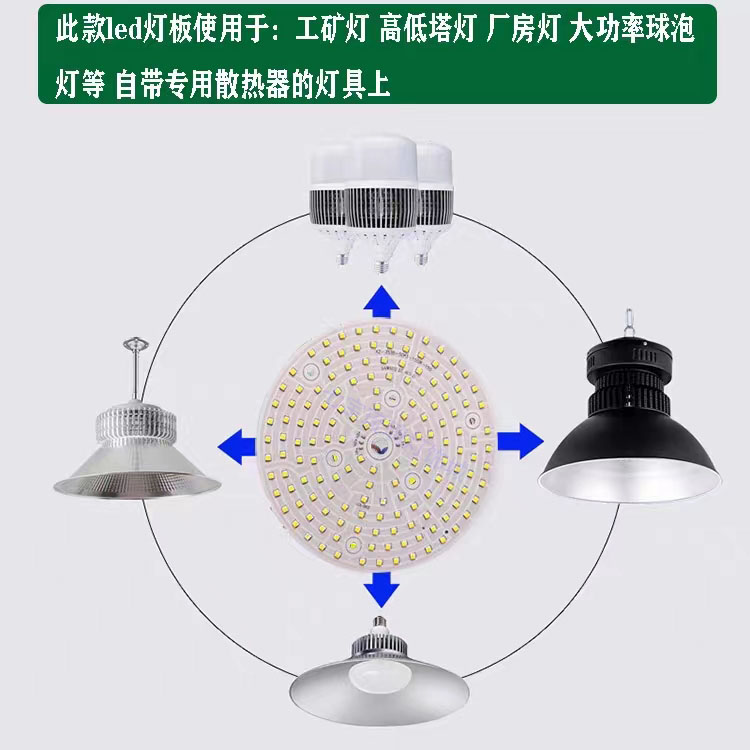 LED工矿灯板球场车间厂房超市车库仓库大功率夜市光源灯芯片配件