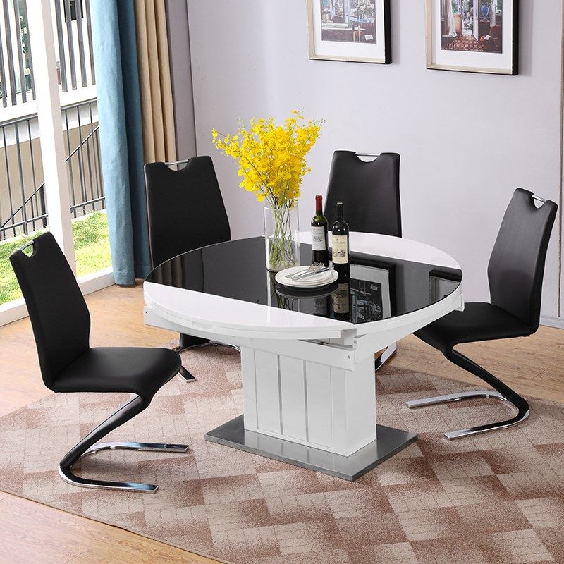 简约小户型电磁炉餐桌椅组合可伸缩折叠一桌六椅客厅