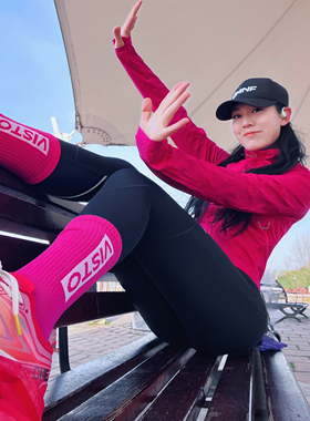 【10A级抗菌】3双运动袜女长筒袜字母印花显瘦小腿袜棉袜跑步袜