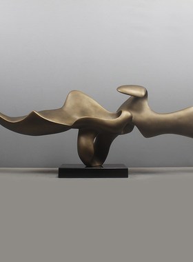 雕塑大摆件简约现软装饰玻璃钢家居样板房售楼处摆放抽象艺术品