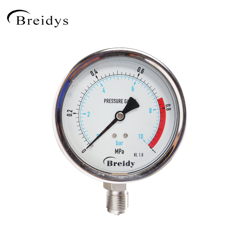 压力表YN100不锈钢耐震压力表测水压气压通用0-1.6/100Mpa多量程