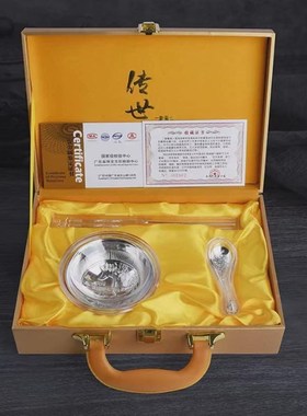 百福金碗银碗有鱼三件套工艺品百福银碗套装年年筷银勺子银筷子