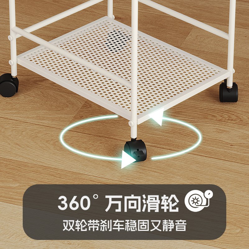 桌下置物架落地桌底收纳推车可移动书桌旁小书架家用儿童简易书柜