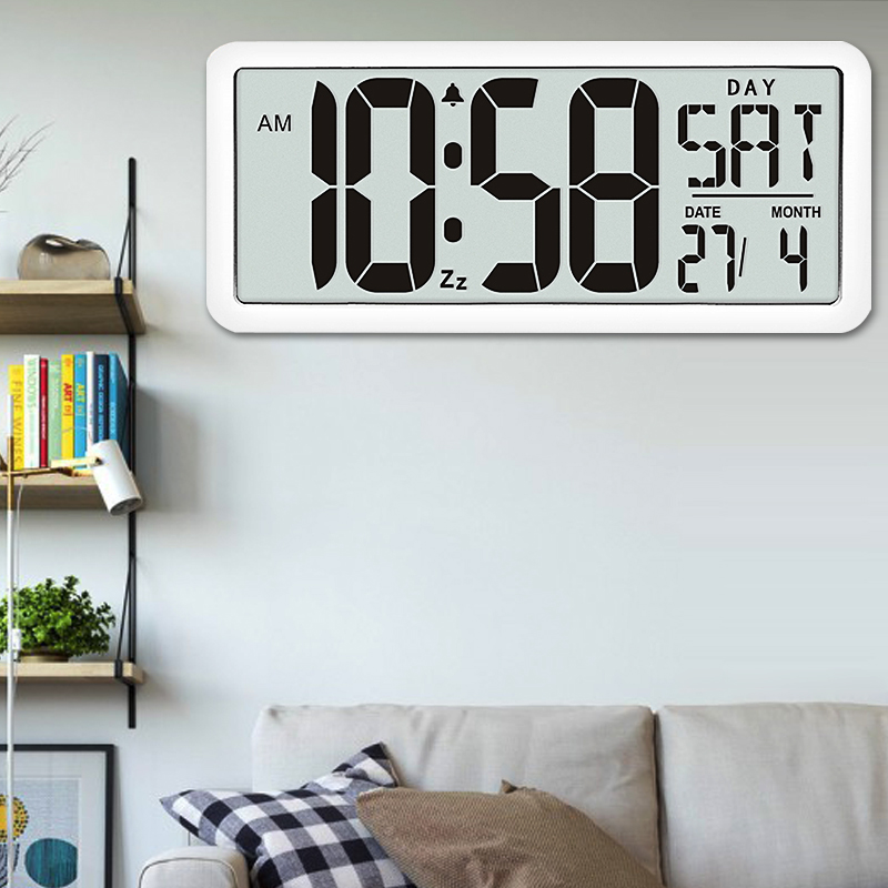 液晶大号感光电子时钟家用卧室静音客厅简约充电台钟挂钟HA7
