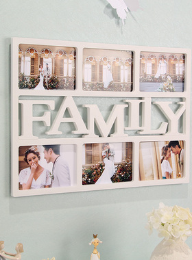 欧式家庭fay ove 框6寸7寸影楼连体组合相框挂墙照片墙