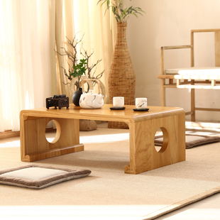 日式榻榻米茶几实木炕桌现简约飘窗桌新中式国学小矮桌琴桌