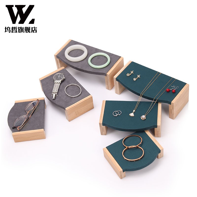 竹木珠宝展示架首饰托架柜台眼镜玉器摆件道具茶几