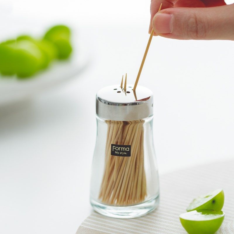 asve牙签盒家用轻奢高级高档收纳盒精致玻璃瓶罐创意牙签筒