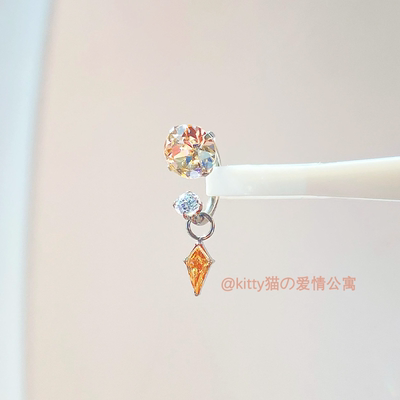 橘子海爆闪烟花切华子马蹄环耳钉