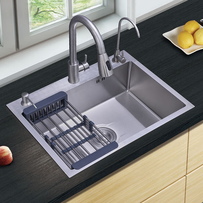 水槽304不锈钢洗菜盆手工拉丝大单双水槽家用厨房洗碗池洗菜盆全