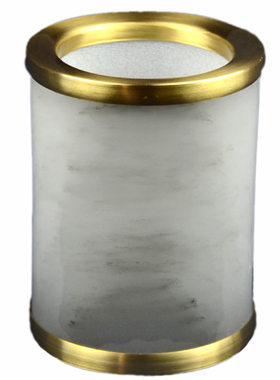 天然玉石笔筒金扣笔筒装饰摆件客厅书房办公室小花瓶装饰送礼佳品