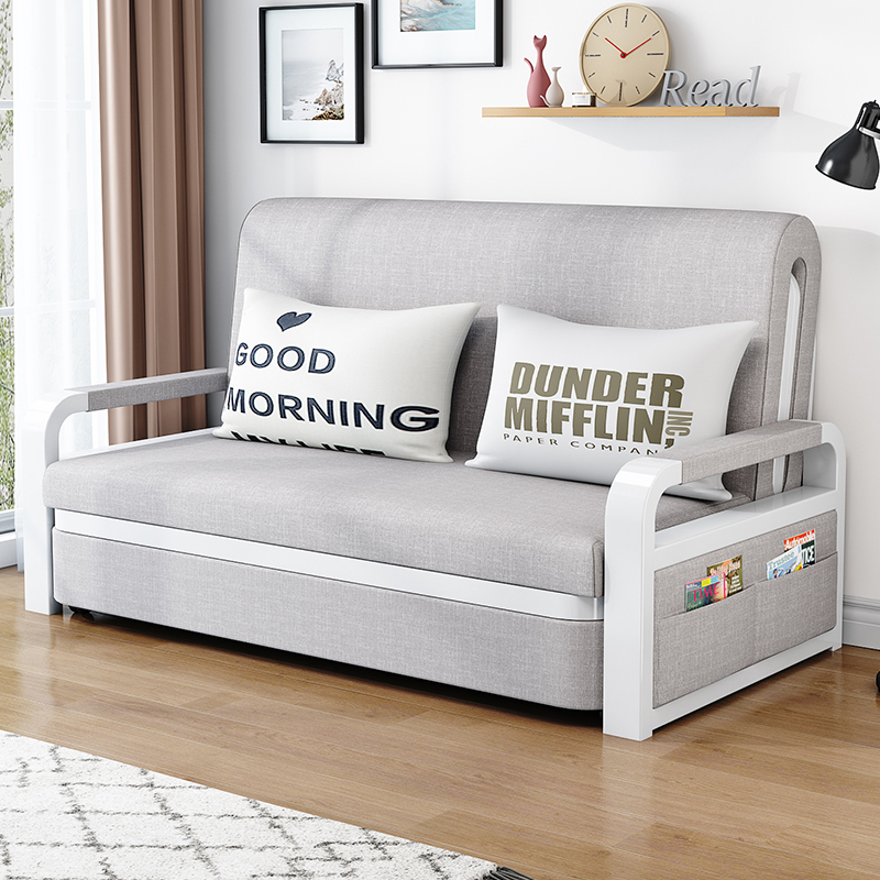 沙发牀两用摺叠小户型客厅多功能伸缩牀网红可拆洗布艺单人双人牀