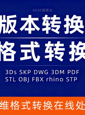 3D格式转换Stp cad C4D 3ds Fbx Obj Stl Skp模型导出/版本互转图