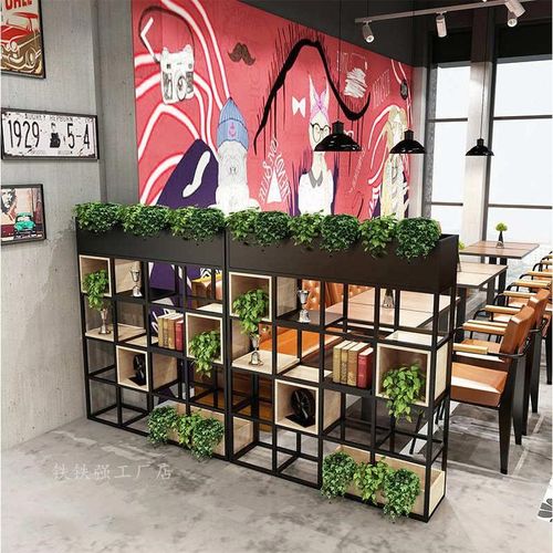 展示架花架屏风现代简约艺货架物隔板落地隔断多层铁架餐厅客厅置