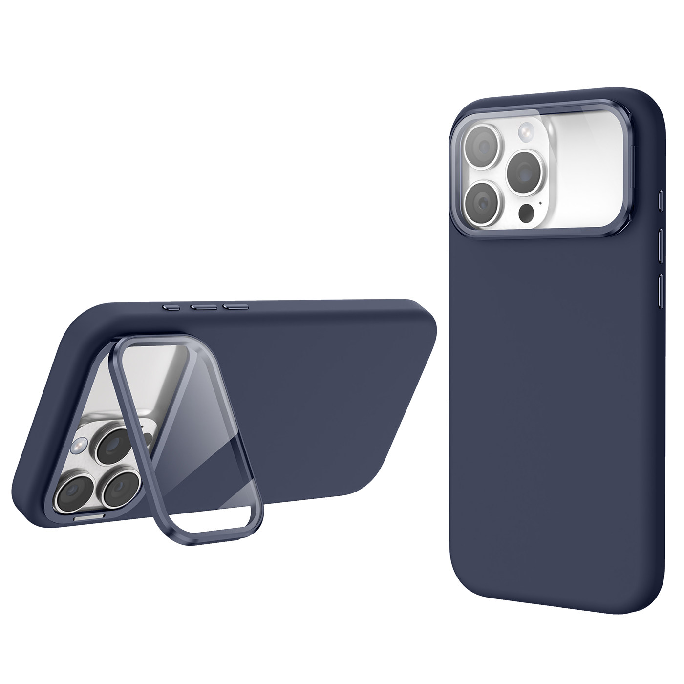 2026新款海蓝色支点支架密素适用于苹果17promax手机壳苹果17pro液态硅胶磁吸16PRO软糯全包镜头防摔16promax