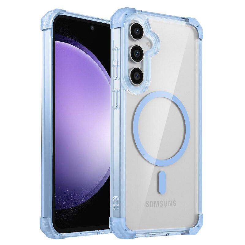 适用三星s24ultra手机壳s25套s24ultra透明magsafe磁吸s23+高级感plus支架galaxy全包s22防摔女男四角气囊