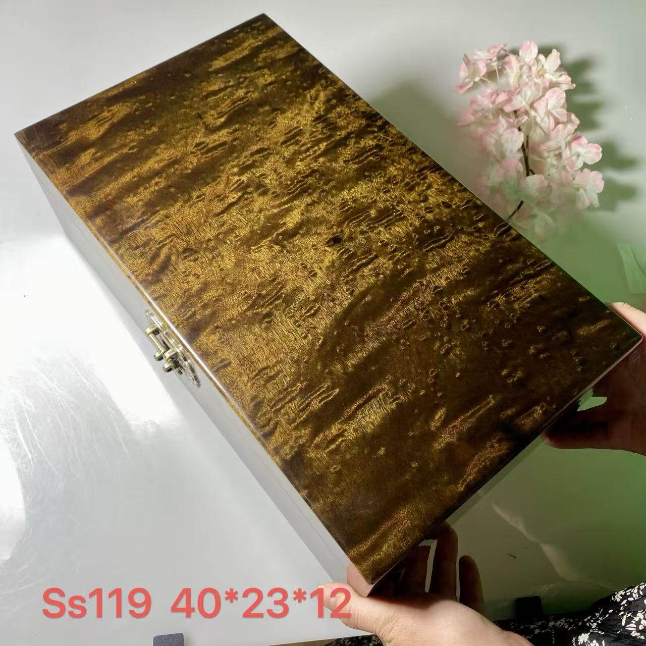 金丝楠木小叶桢楠乌木首饰盒收纳盒珠宝婚庆收纳精品满水波送礼盒