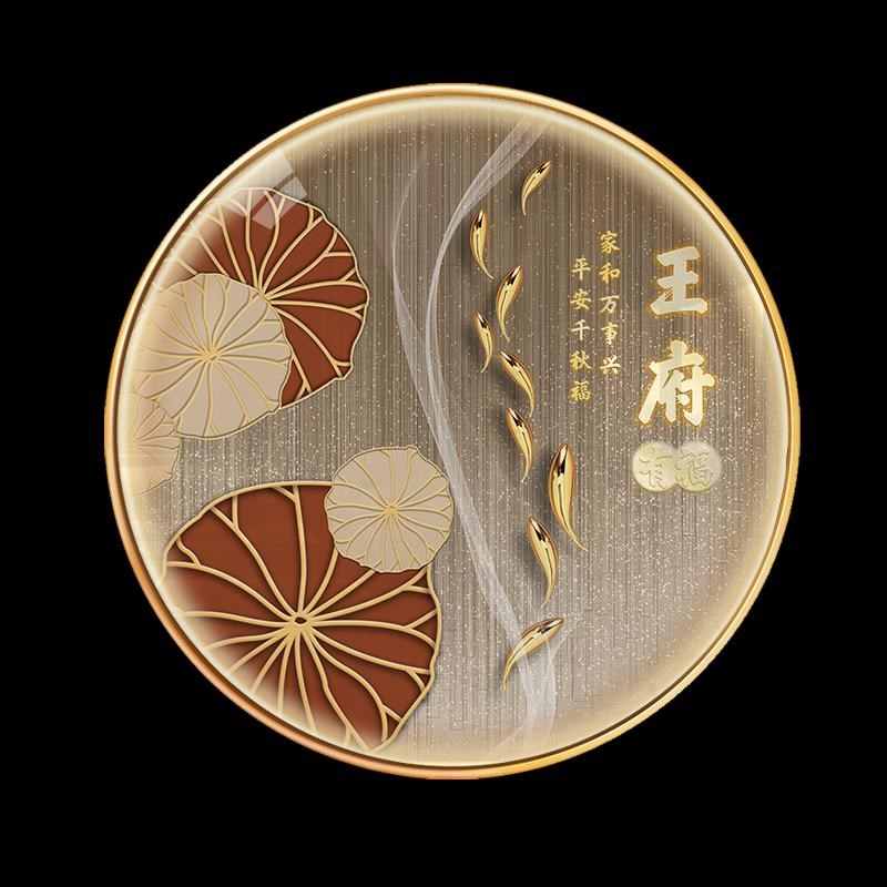 奢挂画玄关现代新款光带圆形鱼轻聚财装饰画走廊鱼灯简约九图客厅图片