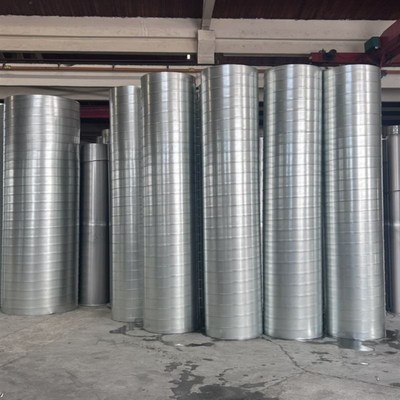 螺旋风管镀锌白铁皮圆形通风管道厂房废气除尘排烟不锈钢烟管配件