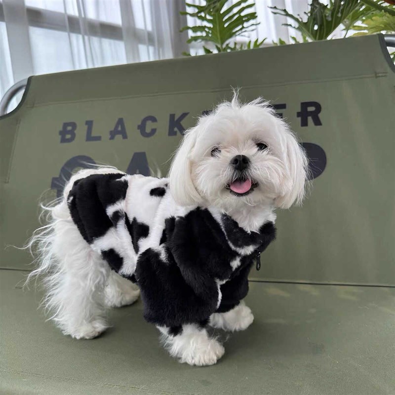 狗狗冬季加厚保暖奶牛衣服雪耐瑞法斗比熊泰迪中小型犬皮草外套