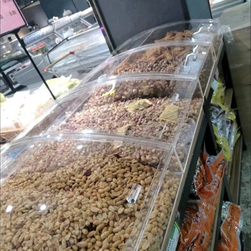 亚克力弧形盒子凉果箱面粉透明盒糖果柜超市食品箱散货架直销,商业/办公家具,超市货架,淘宝优惠券,粉丝福利购,淘宝优惠卷