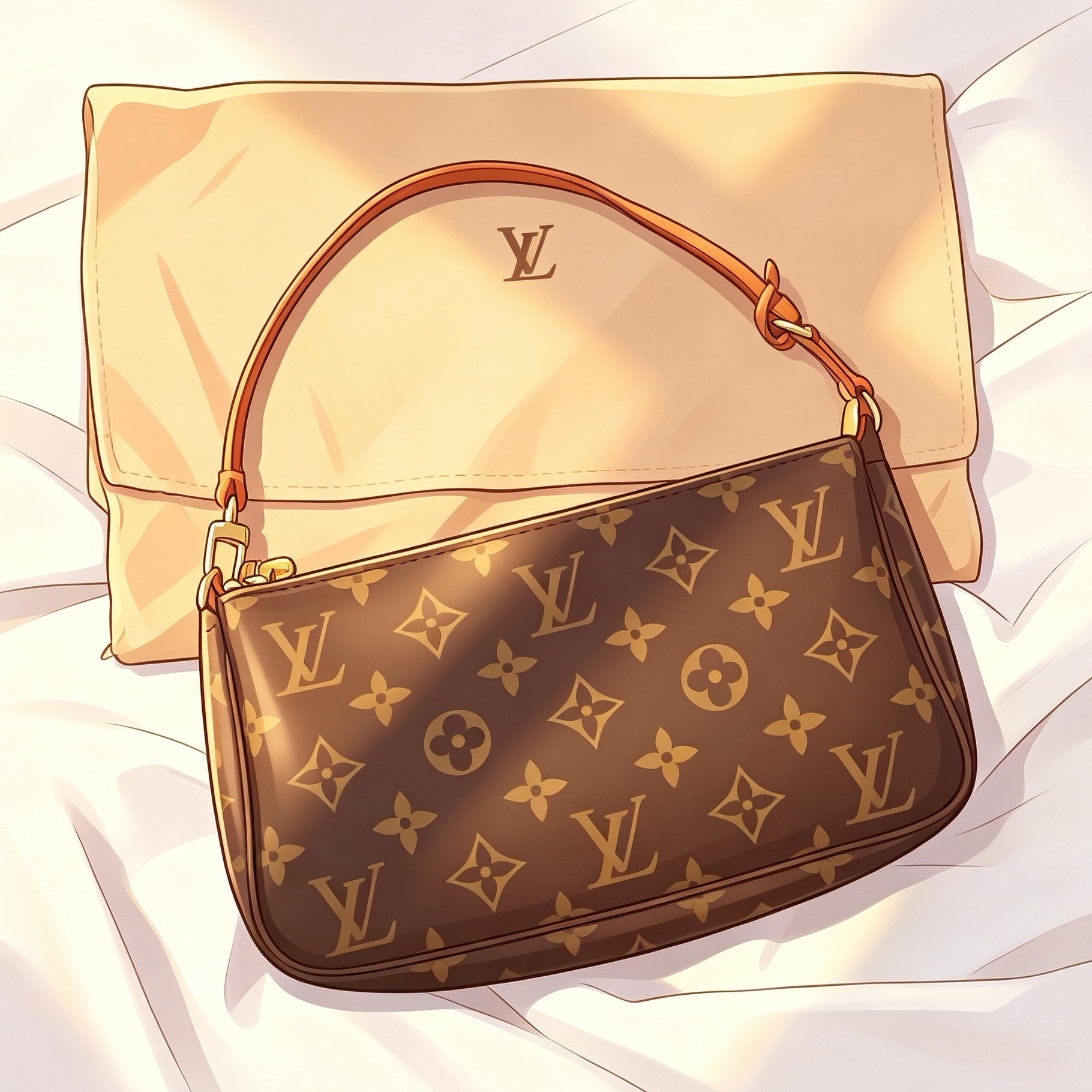 【限时降价】Louis Vuitton【中古大号麻将】/植鞣革修复