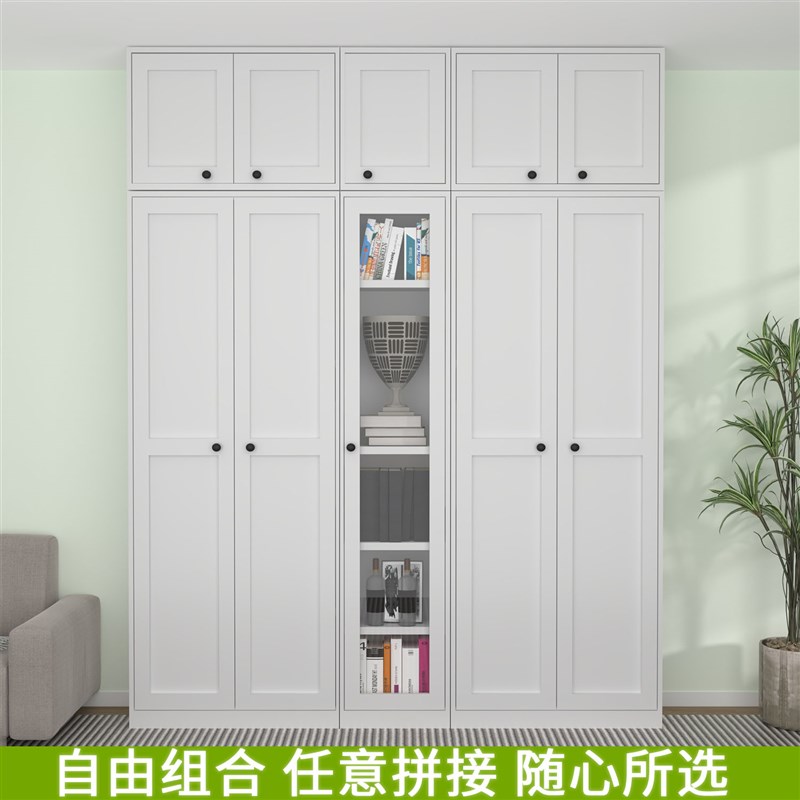 铁艺玻璃门书柜新款展示柜组合现简约书架收纳柜防尘书橱