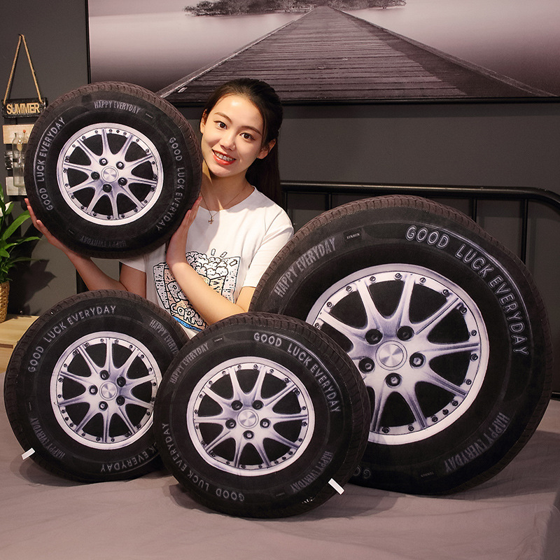 创意汽车轮胎抱枕靠垫沙发客厅靠背垫车载靠枕椅子靠背腰枕