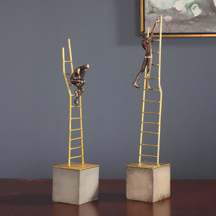 攀登者 创意人物雕塑 思考者摆件 书房书柜电视柜饰品 玄关