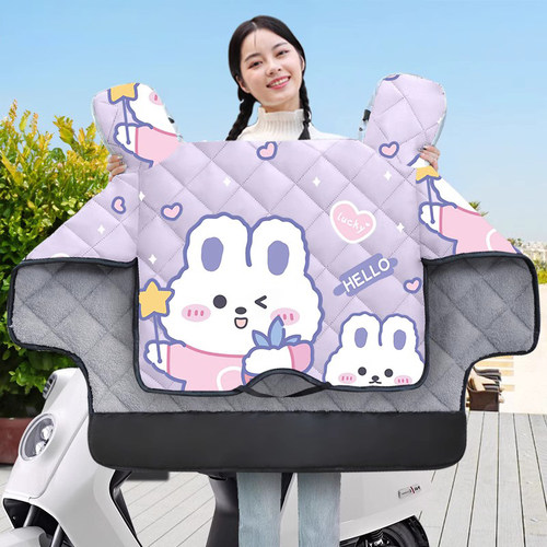 电动车挡风被冬季加绒加厚防水电摩托车防风罩新款四季通用