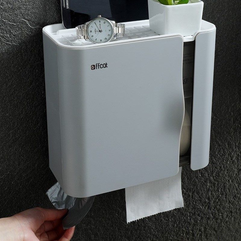 免钉挂壁厕纸盒边垃圾袋卫生纸巾防水卫生间厕所收纳箱,收纳整理,纸巾盒,淘宝优惠券,粉丝福利购,淘宝优惠卷