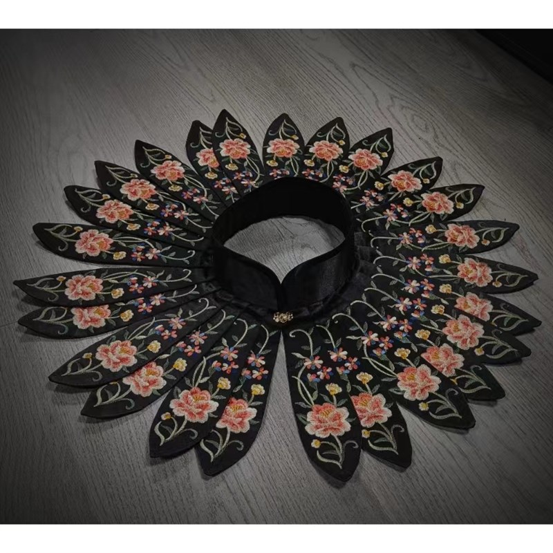 中国风云肩刺绣台走绣模特配饰品生活装百搭披肩刺绣花