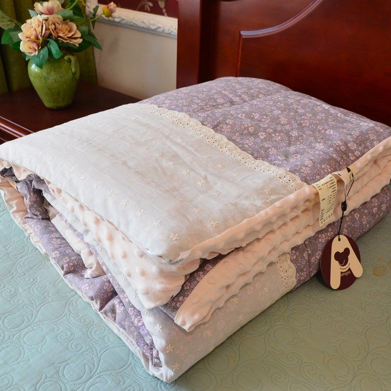 【新款】全棉纱布豆豆被子a类母婴级保暖加绒春秋被芯可机洗,床上用品,化纤被,淘宝优惠券,粉丝福利购,淘宝优惠卷