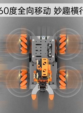 树莓派4B/5智能小车AI视觉机械臂MasterPi麦轮自主搬运编程机器人
