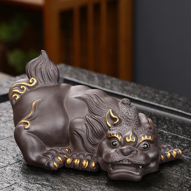 招财貔貅紫砂茶宠可养手工茶玩茶桌茶台茶盘装饰精品摆件茶具配件