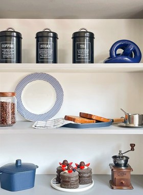 简约现代样板间厨房家居软装饰品储物罐餐碟咖啡杯陶瓷摆件ZH3409