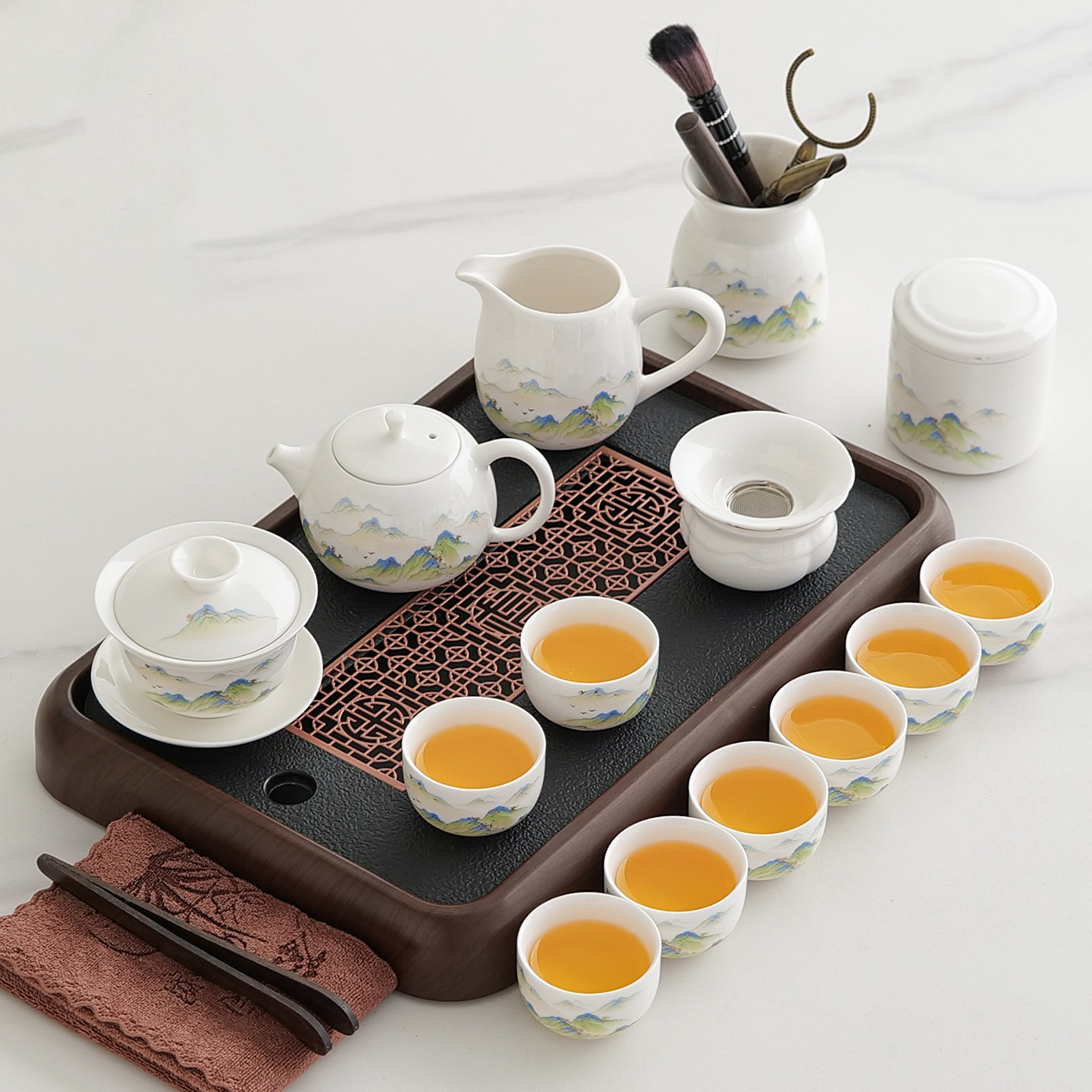 2026新款羊脂玉瓷整套功夫茶具套组家用白瓷办公室喝茶泡茶壶盖碗