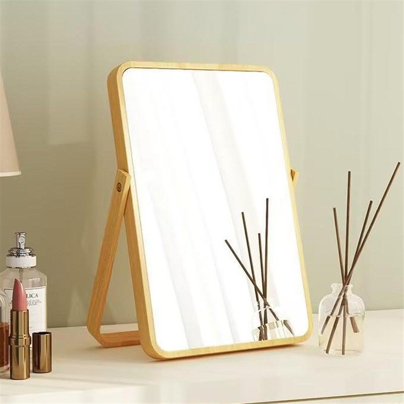 家用镜台式桌面主卧室可折叠镜子新款复古实木梳妆镜,住宅家具,化妆镜,淘宝优惠券,粉丝福利购,淘宝优惠卷