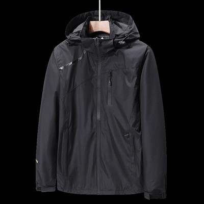 男士冲锋衣男款冬季加绒加厚大码棉服爸爸冬装中老年人棉衣外套男