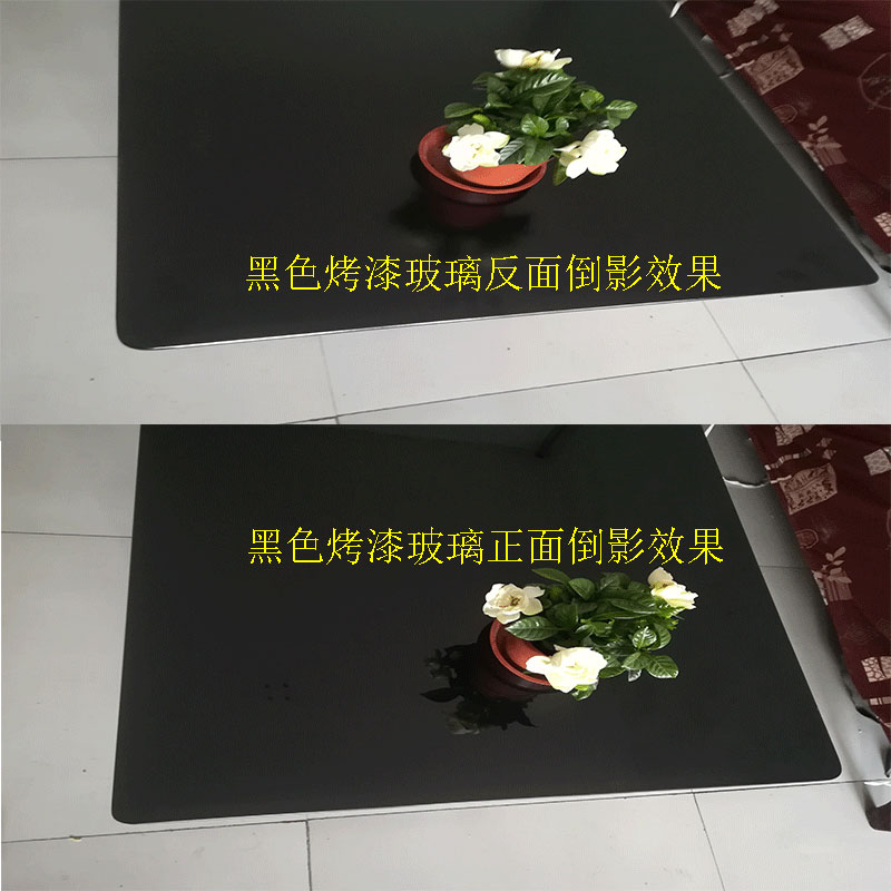 定做茶几黑色玻璃电视柜黑色玻璃黑色不透明烤漆钢化玻璃餐桌台面