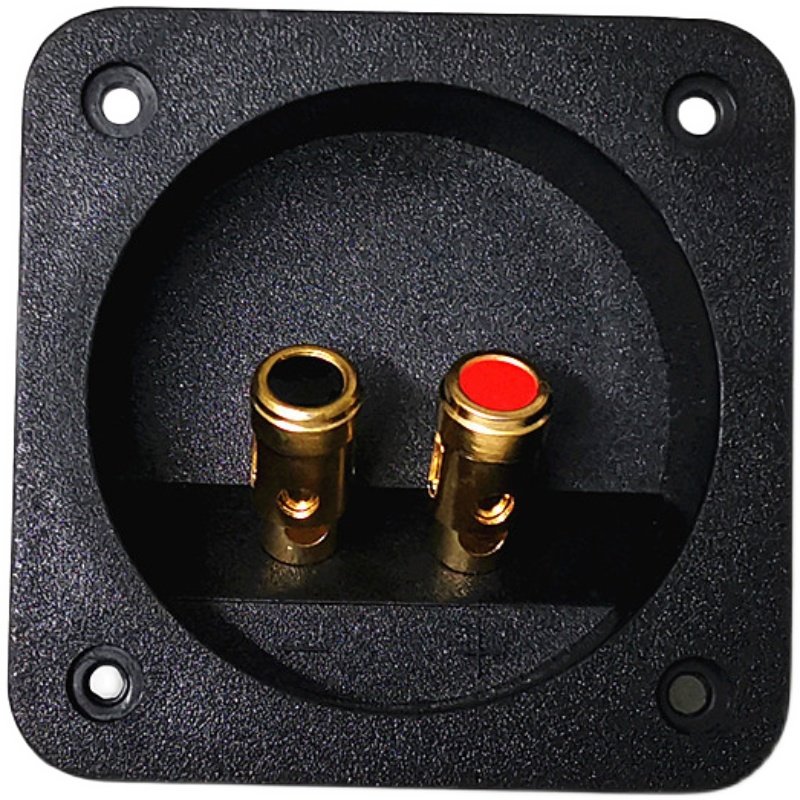 2两位圆形音箱接线盒diy低音炮改装接线柱端子音响喇叭后接板插座