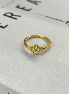 18k金戒指 四叶草戒指 80022