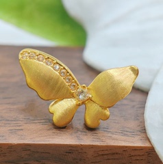 18K金吊坠 拉丝蝴蝶 80007xy