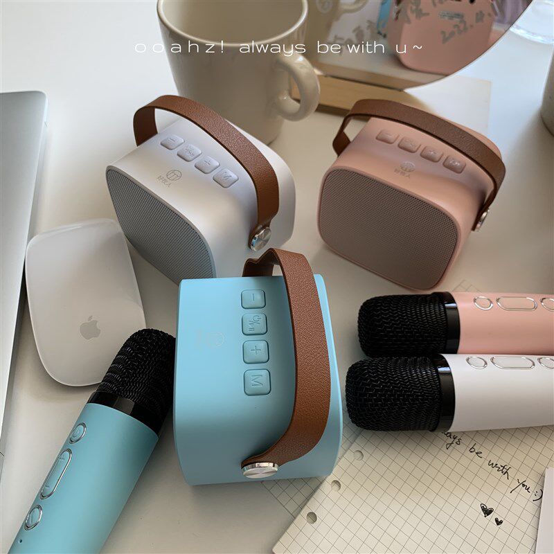 k歌快乐!版ktv无线蓝牙手提音响 带话筒麦克风音箱便携唱歌