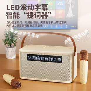 话筒音响一体麦克风k歌无线儿童家用家庭KTV蓝牙音箱显示歌词字幕
