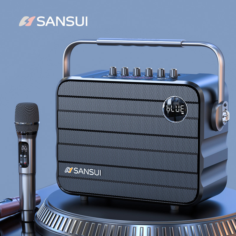 山水U13广场舞音响户外蓝牙音箱便携式手提话筒K歌一体机室外专用