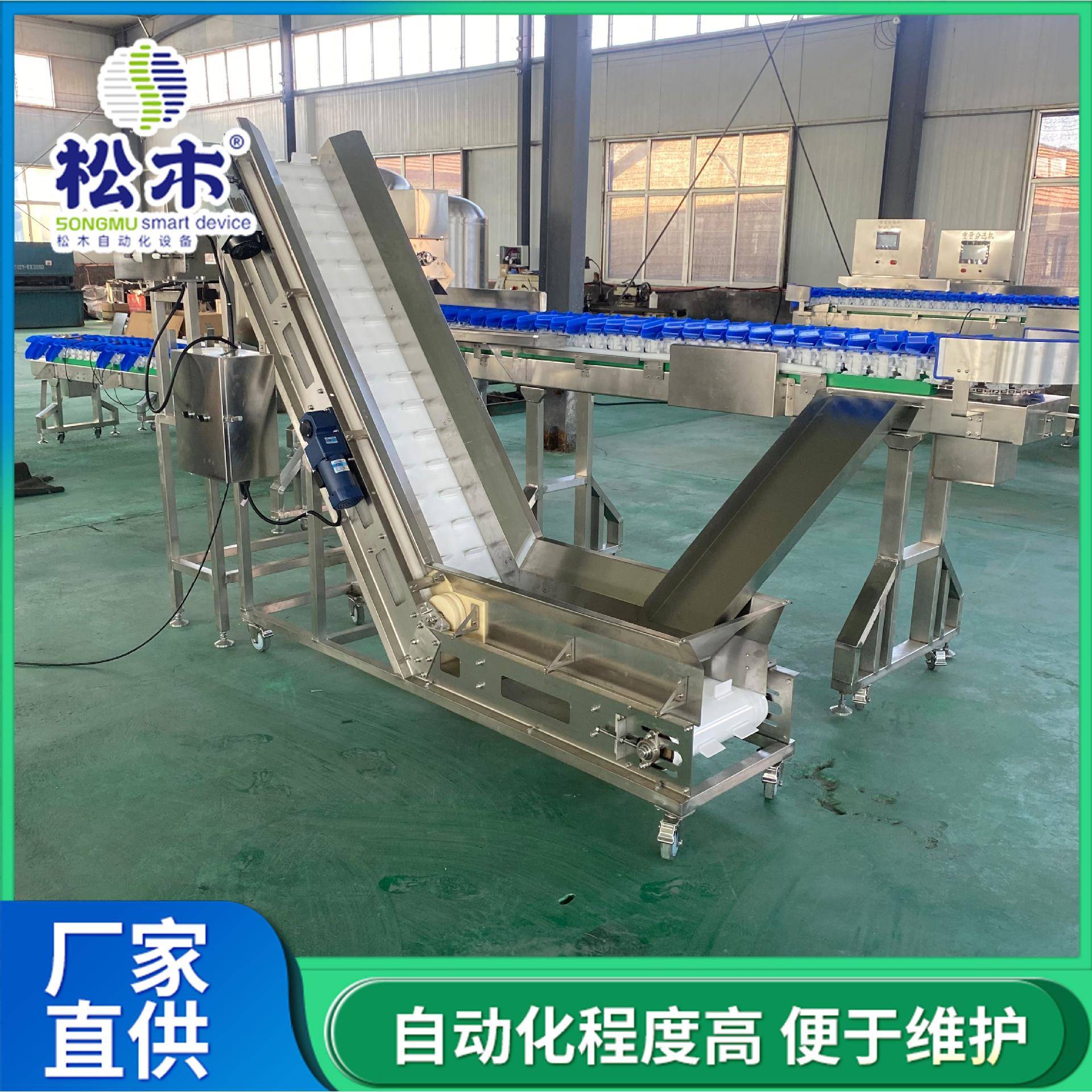 鸡爪鸡翅提升机传送带小型输送机食品果蔬爬坡上料设备耐用设计
